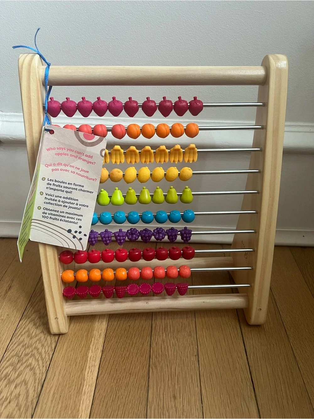 B Toys | Wooden Fruit Abacus Counting Toy - 18+ months - NWT